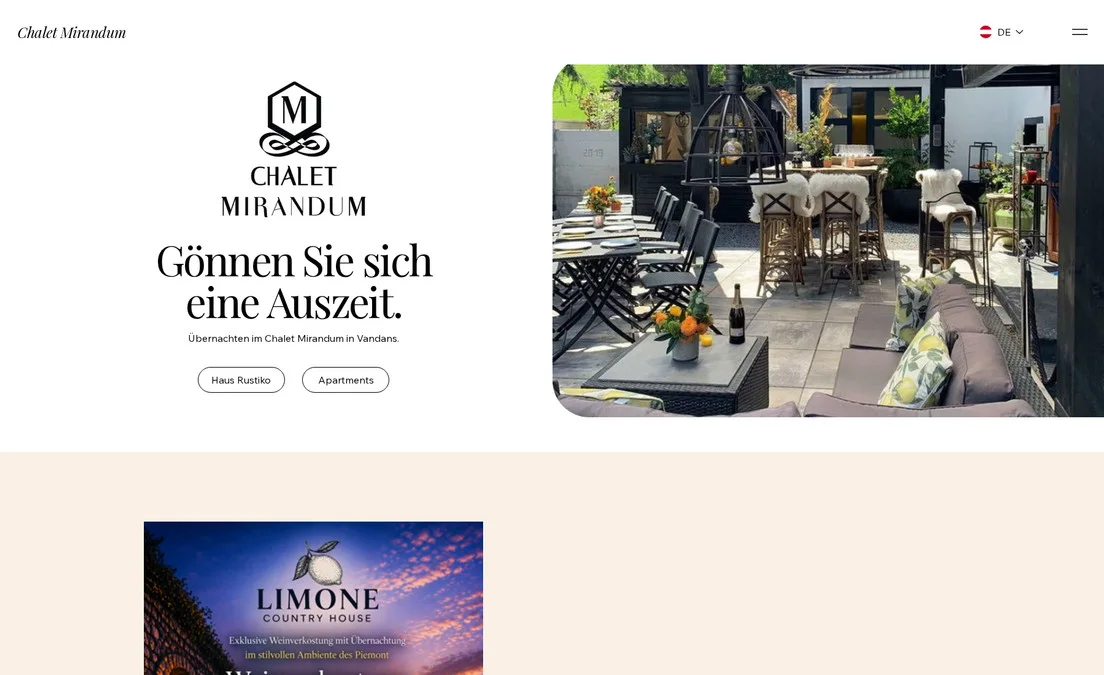 Website-Vorschau: Chalet Mirandum