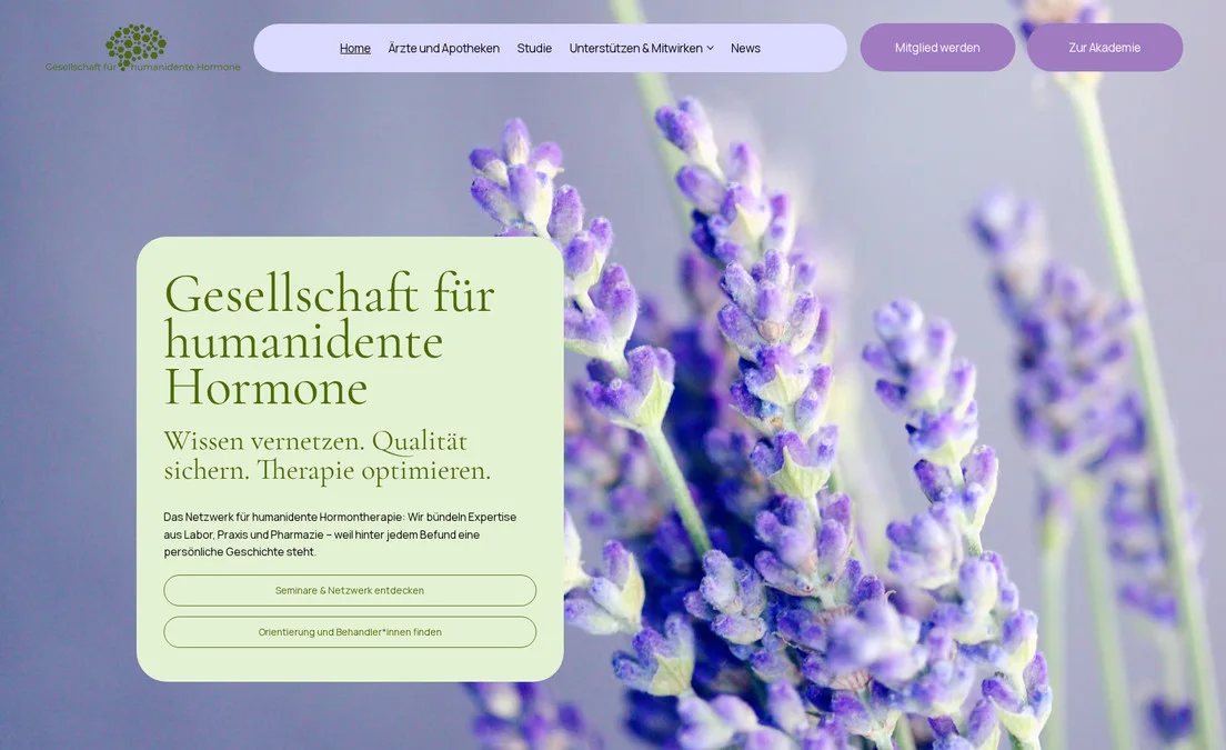 Website-Vorschau: Gesellschaft für humanidente Hormone