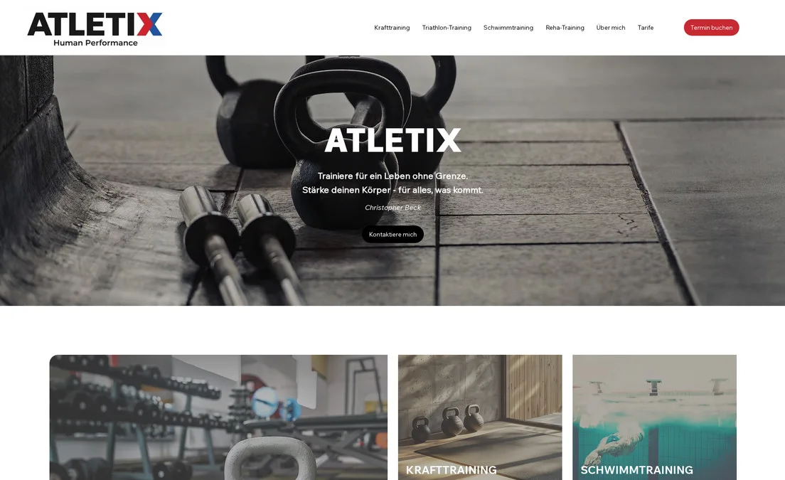 Website-Vorschau: ATLETIX by Christopher Beck