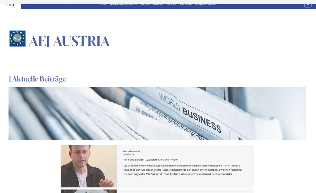 Website-Vorschau: AEJ Austria